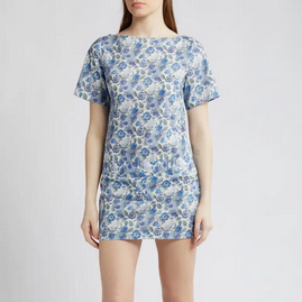 Coming of Age x Liberty London Heidi Rose Print Drop Waist Minidress. XL